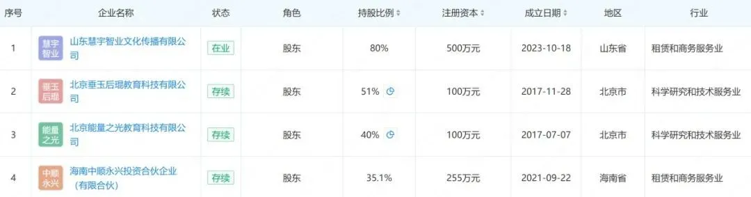 （王琨旗下在业/存续公司主体）